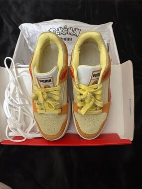 FINAL SALE!!! Kids Yellow & Orange Low-Top Sneakers with Charm Detail